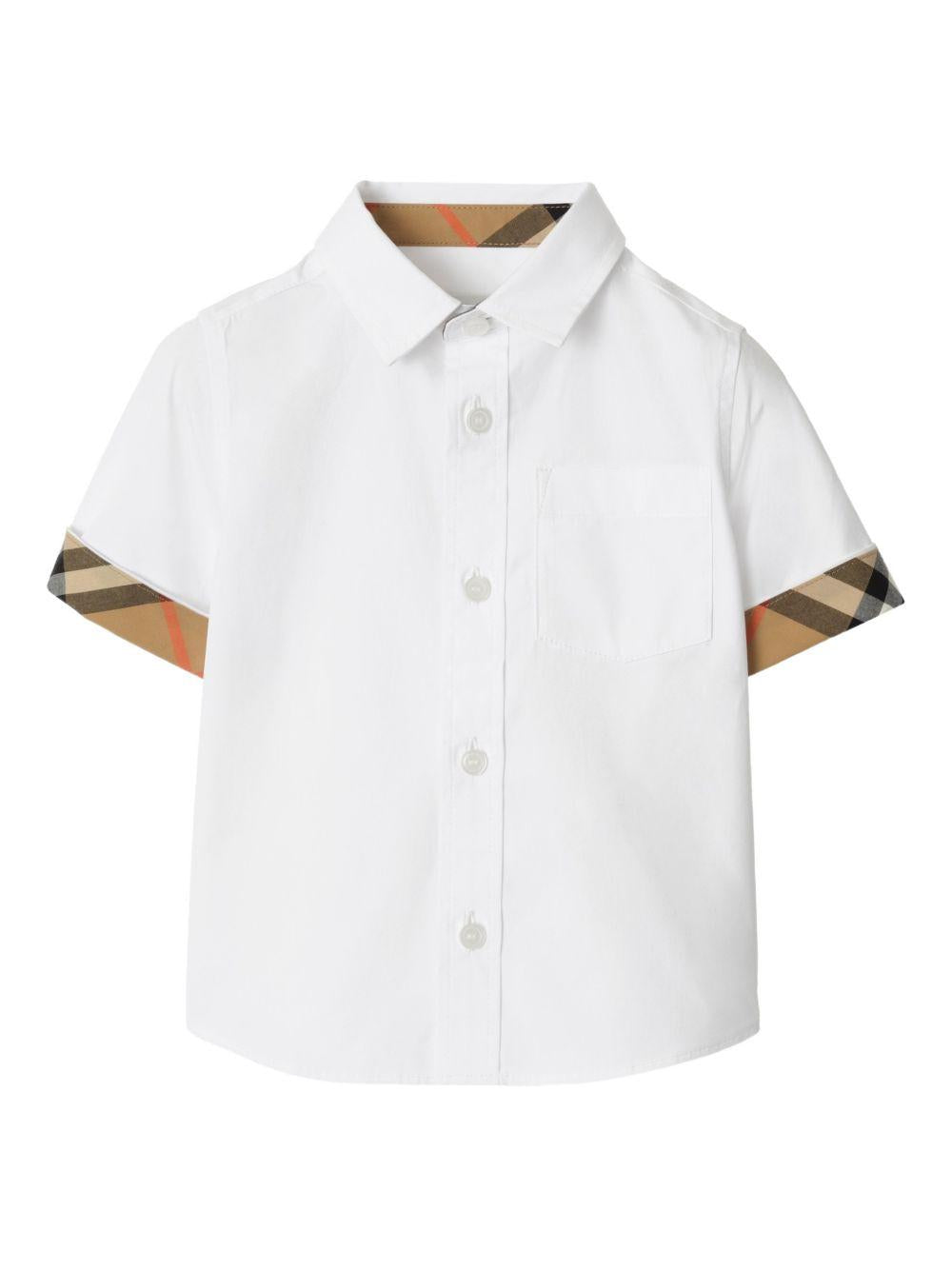 Camicia per bambino Burberry Kids bianca con colletto a punta 8121255 A1464 BURBERRY KIDS 
