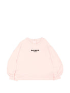 Felpa per neonata Balmain Kids rosa con stampa grafica sul davanti BZ4010 Z3183 508NE BALMAIN KIDS 