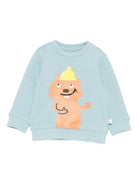 Felpa per neonato Stella McCartney Kids azzurro con stampa animalier TX4610 Z3059 670 STELLA McCARTNEY KIDS 