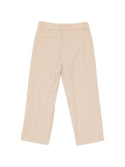 Pantalone per bambino Missoni Kids beige con trama a spina di pesce MY6Q50 G0211 130 MISSONI KIDS 