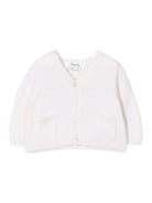 Cardigan per neonata Bonpoint bianco con scollo a V PEBDA2734CA 002 BONPOINT 