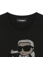 T-shirt a maniche lunghe per bambina Karl Lagerfeld Kids nera con motivo Ikon Karl & Choupette Z30940 09B KARL LAGERFELD KIDS 