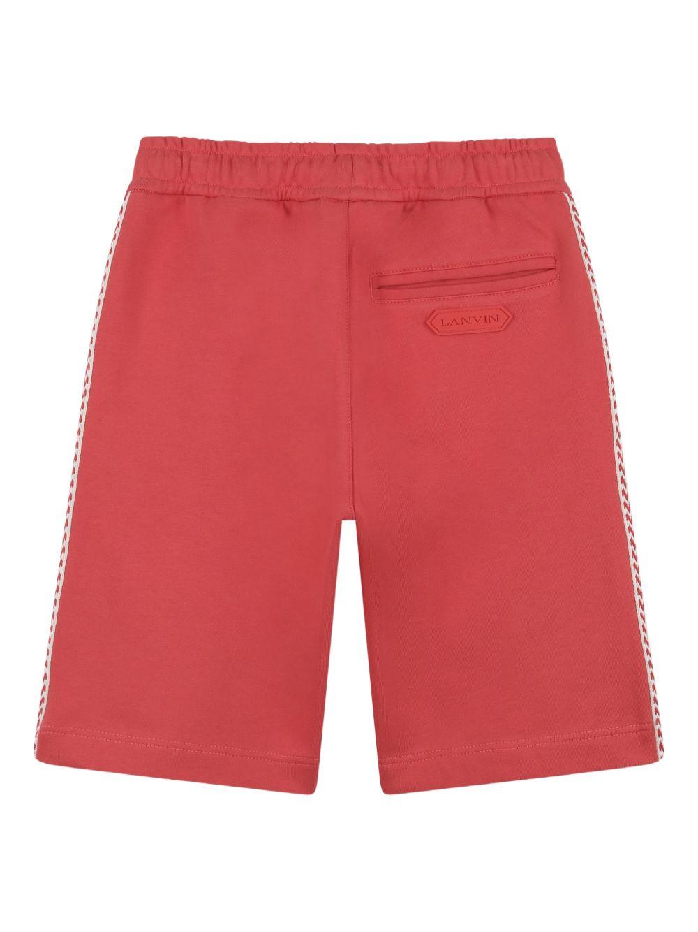 Shorts per bambino Lanvin Enfant rosso con coulisse e logo N30378 998 LANVIN KIDS 
