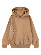 Felpa per bambino Molo marrone con stampa e cappuccio 1W25J304 5519 MOLO 
