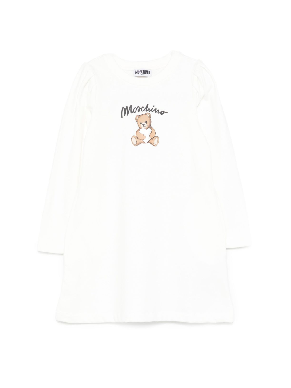 Abito per bambina Moschino Kids bianco con maniche lunghe HBV0FCLCA40 10063 MOSCHINO KIDS 