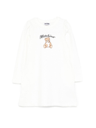 Abito per bambina Moschino Kids bianco con maniche lunghe HBV0FCLCA40 10063 MOSCHINO KIDS 