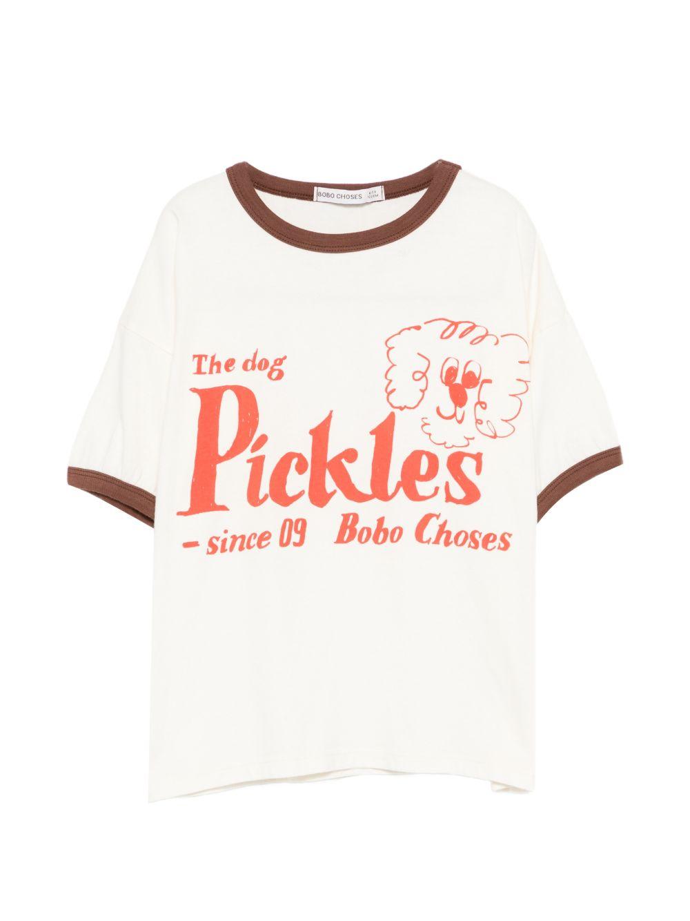 T-shirt per bambino Bobo Choses bianco con stampa grafica Pickles the Dog B126AC017 199 BOBO CHOSES KIDS 