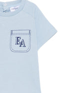 T-shirt per neonato Emporio Armani Kids azzurra con taschino sul petto EB001083 AF21820 U9360 EMPORIO ARMANI KIDS 