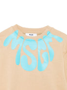 Felpa per bambino MSGM Kids beige con logo sul davanti S6MSJUSW220 178 MSGM KIDS 