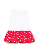 Abito per neonata Monnalisa bianco con gonna con balze a pois 31E908 5202 9944 MONNALISA 