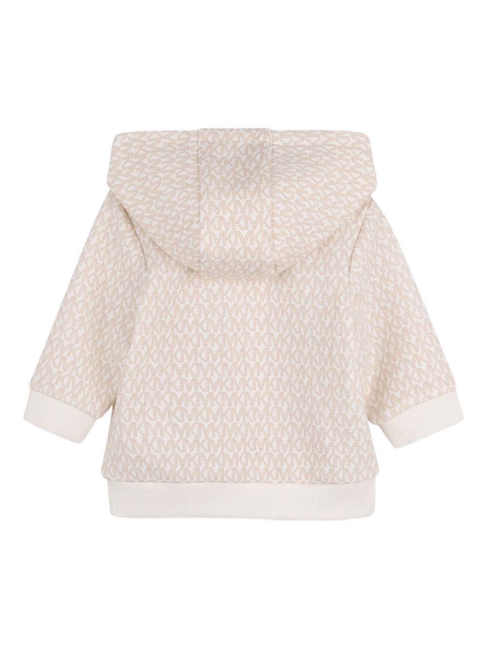 Tuta sportiva per neonata Michael Kors Kids bianco con stampa logo all-over R30548 190 MICHAEL KORS KIDS 