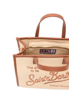 Borsa Vivian MC2 Saint Barth beige con logo ricamato sul davanti VVID001 00368L MC2 ST. BARTH KIDS 