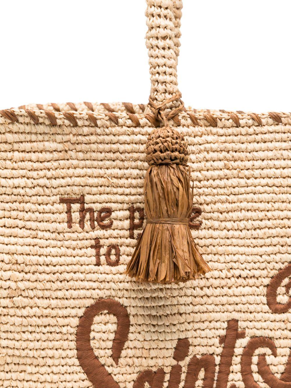 Borsa tote MC2 Saint Barth beige chiaro con due manici superiore tondi VANI013 00435L MC2 ST. BARTH KIDS 