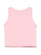 Canotta per bambina John Richmond Junior rosa con logo con strass RGP25204CN PINK JOHN RICHMOND KIDS 
