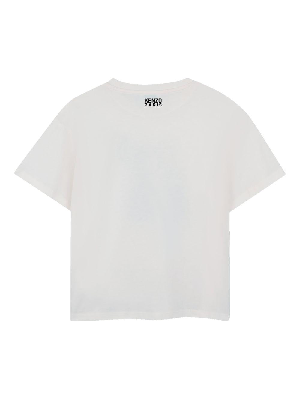 T-shirt per bambino Kenzo Kids bianca con stampa grafica sul davanti K61672 117 KENZO KIDS 