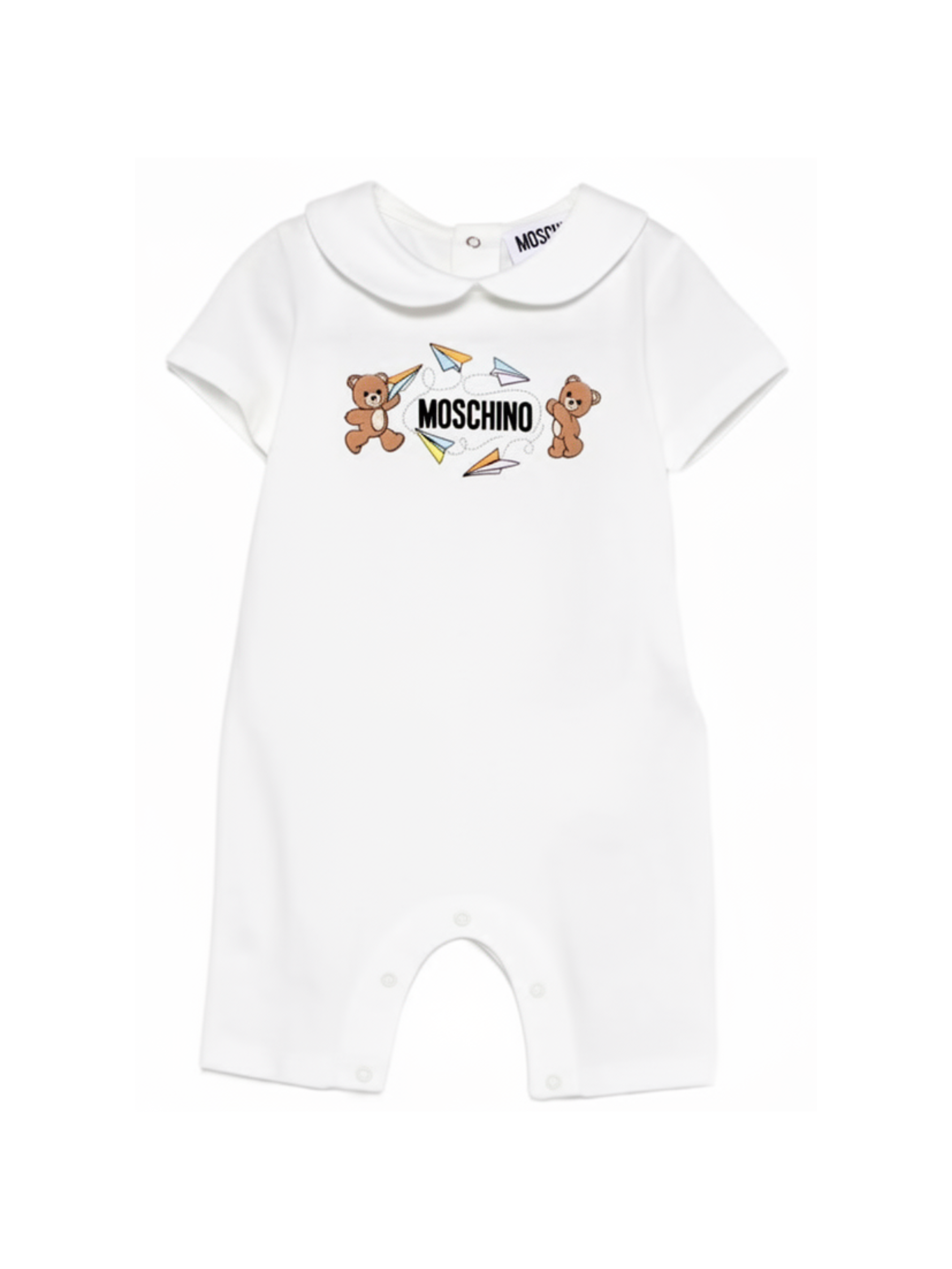 Tutina per neonati Moschino Kids bianca con stampa Teddy Bear MUT04OLAA01 10063 MOSCHINO KIDS 
