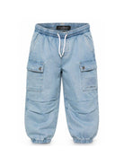Pantaloni per bambino John Richmond Junior in denim con tasche applicate RBP26144JE DENIM BLUE LIGHT JOHN RICHMOND KIDS 