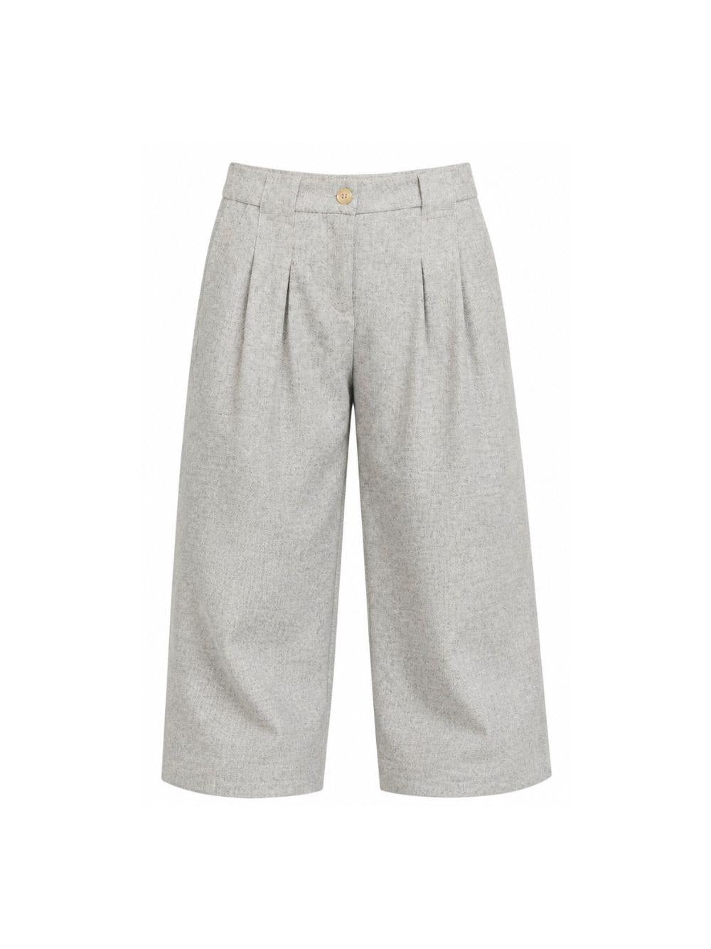 Pantaloni per bambino Balmain Kids grigi con placca con logo color oro BZ6A40 I0341 806OR BALMAIN KIDS 