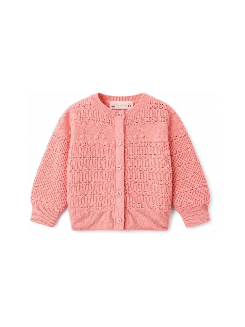 Cardigan Mahana per neonata Bonpoint rosa con dettaglio traforati P06XCAK00001 028A BONPOINT KIDS 