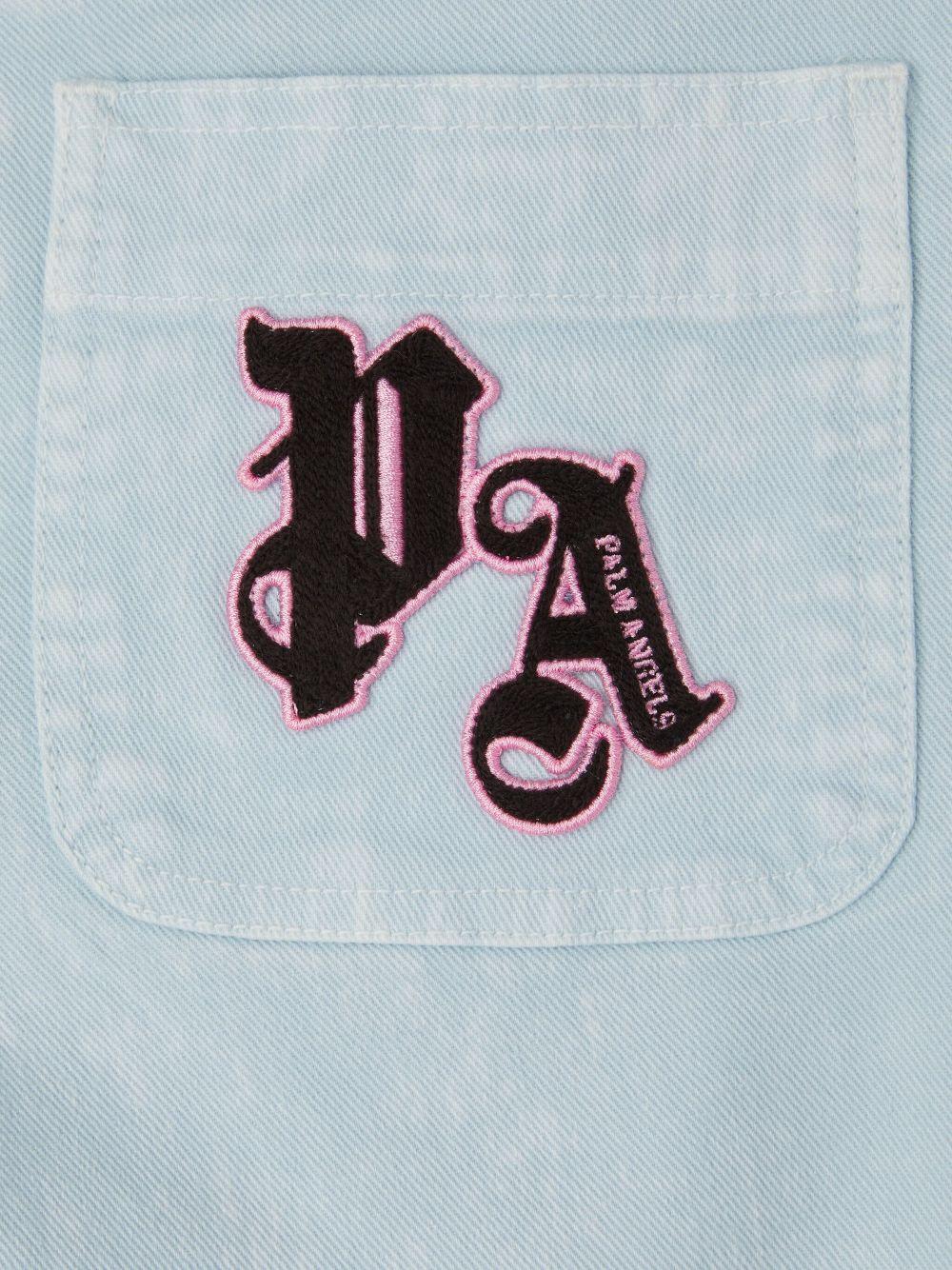Cargo per bambino Palm Angels Kids azzurro con stampa PGCF004S25FAB002 413B PALM ANGELS KIDS 
