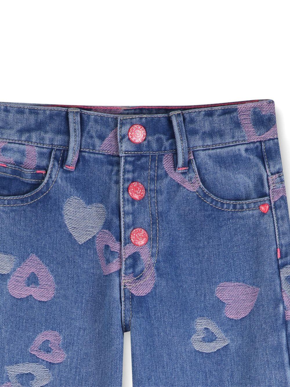 Jeans per bambina Billieblush blu con dettagli a cuore U21871 Z10 BILLIEBLUSH KIDS 