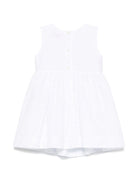 Abito con ricamo a fiori per neonata Monnalisa bianco con scollo rotondo 31E909 5941 9944 MONNALISA 