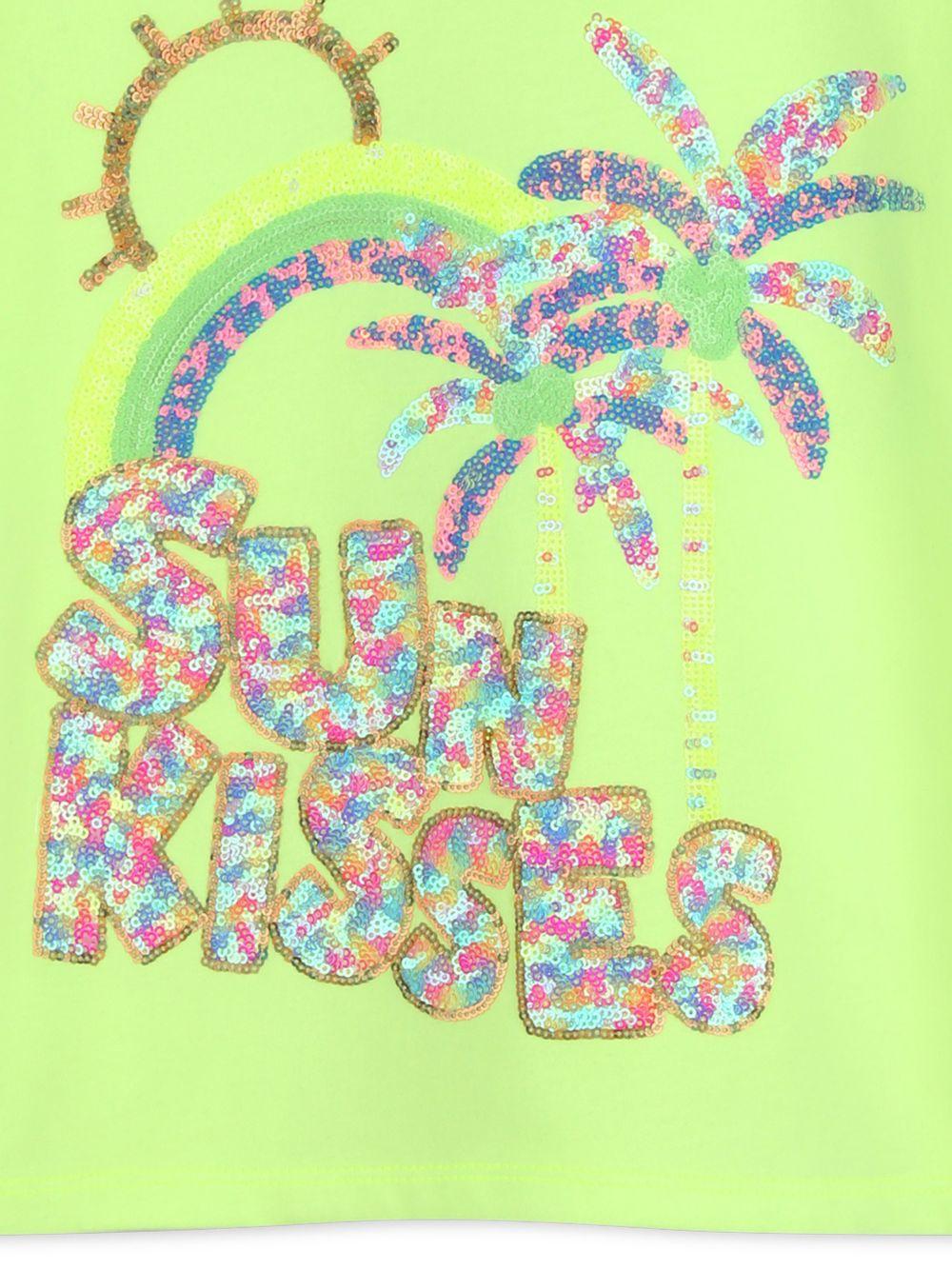 T-shirt per bambina Billieblush verde con decorazione con paillettes U21922 552 BILLIEBLUSH KIDS 
