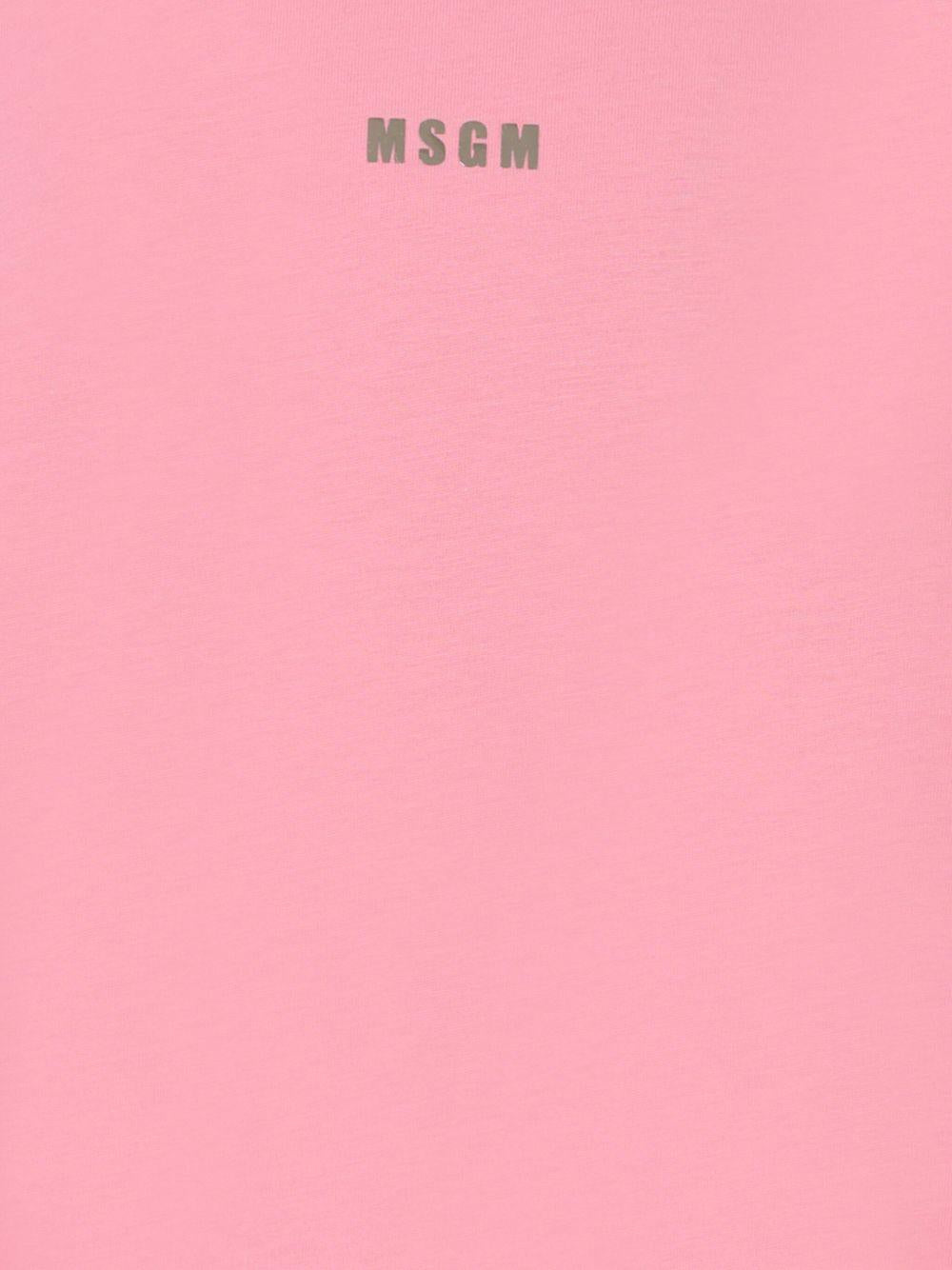 T-shirt per bambina MSGM Kids rosa con collo alto F5MSJGTH192 MS038 MSGM KIDS 