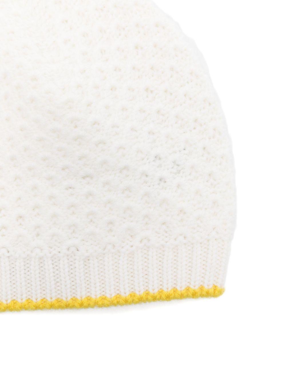 Berretto per neonati Gensami Kids bianco con finiture testurizzate CAP-APE-WE OFF WHITE GENSAMI KIDS 