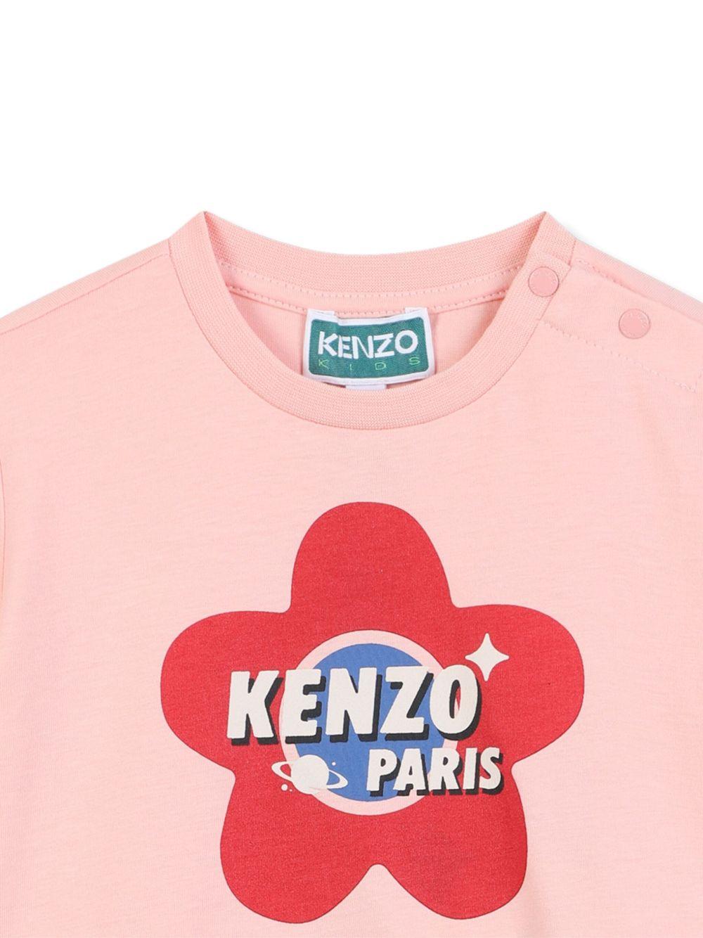 Abito per neonata Kenzo Kids rosa con stampa a fiori K61267 47H KENZO KIDS 