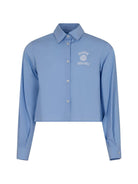 Camicia per bambina MSGM Kids azzurra con logo ricamato S6MSJGSI026 050 MSGM KIDS 