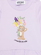 Felpa per neonata Moschino Kids viola con dettaglio floreale MDF035LDA00 51683 MOSCHINO KIDS 