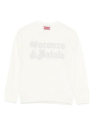 Maglione per bambina MC2 Saint Barth Kids bianco con scritta "Vacanze di Natale" PRC0001 00433I MC2 ST. BARTH KIDS 