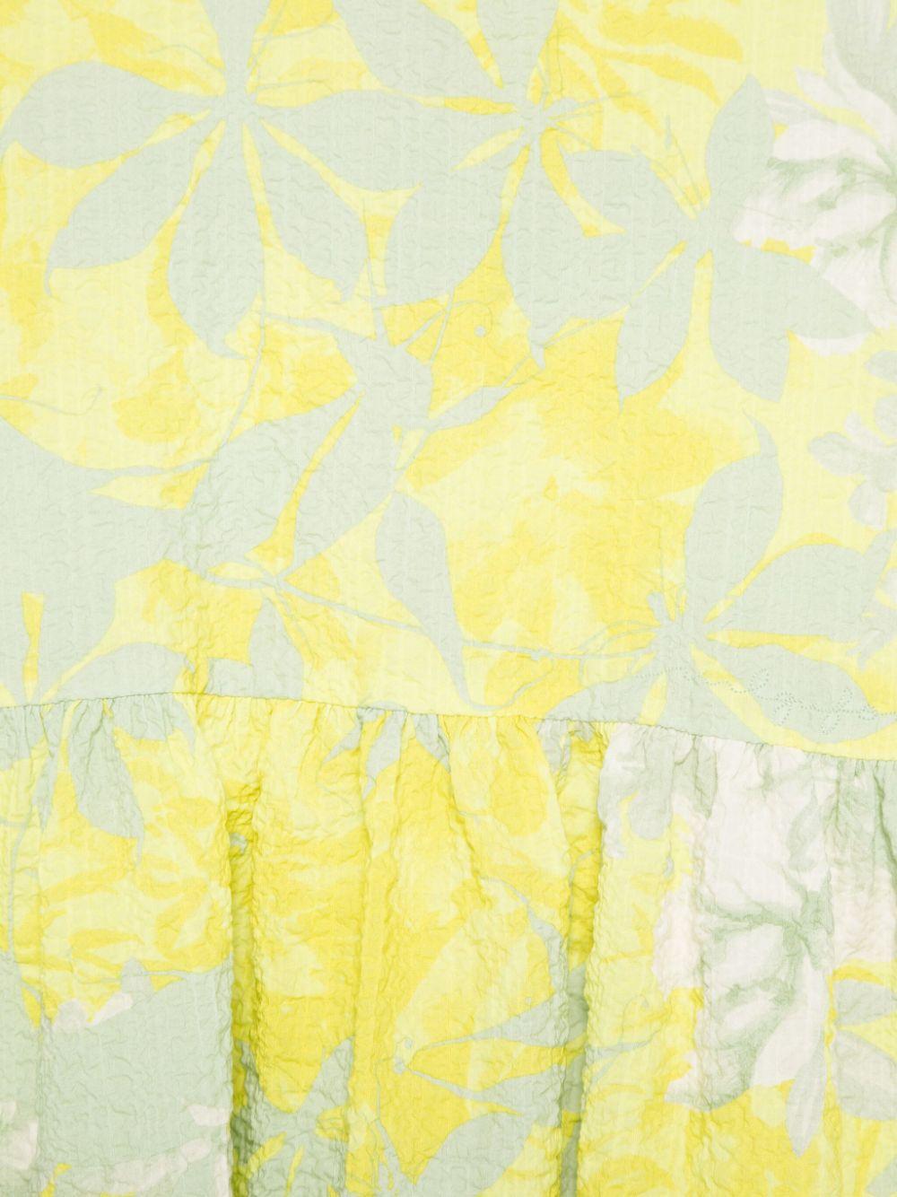 Abito per bambina Il Gufo giallo a fiori con due tasche laterali applicate P25VM779C4143 524 IL GUFO 