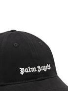 Cappello da baseball per bambino Palm Angels Kids nero con logo sul davanti PBLB002S26FAB003 110 PALM ANGELS KIDS 
