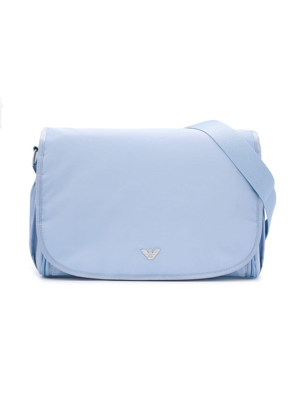 Borsa fasciatoio per neonato Emporio Armani Kids azzurro con applicazione logo 402145 CC904 00332 EMPORIO ARMANI KIDS 