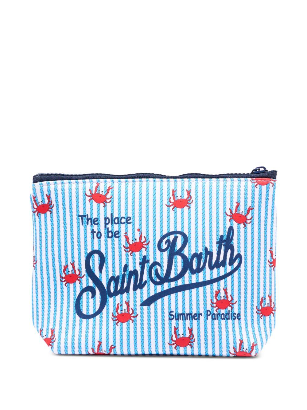 Pochette Aline MC2 Saint Barth bianca e azzurra con stampa granchio ALIN001 00762L MC2 ST. BARTH KIDS 