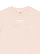 T-shirt per neonata Elisabetta Franchi La Mia Bambina rosa con dettaglio logo EGTS1080JE006 C125 ElISABETTA FRANCHI KIDS 