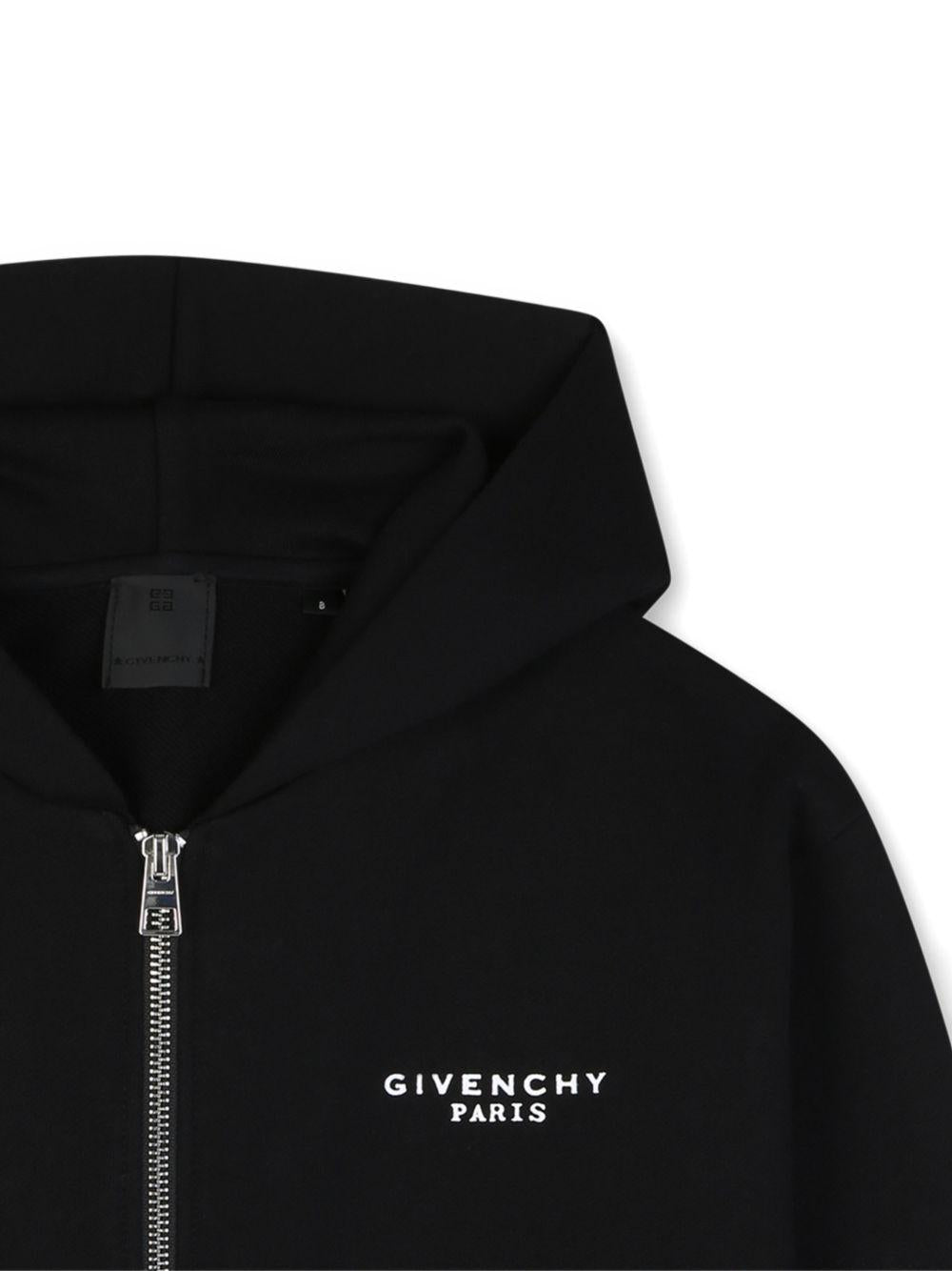 Felpa per bambino Givenchy Kids nera con stampa logo sul davanti H31285 09B GIVENCHY KIDS 