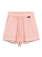 Shorts in lino per bambina Aspesi Kids rosa con mini targhetta S25010PSL6000 336 ASPESI 