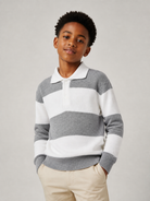 Maglione per bambino Paul & Shark Kids bianco e grigio con motivo a righe WUW007LHE88 81156 PAUL & SHARK KIDS 