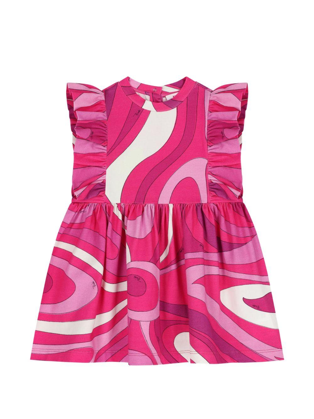 Abito per neonata Emilio Pucci Junior multicolore con dettaglio con ruches PY1012 Z3687 570BC EMILIO PUCCI KIDS 