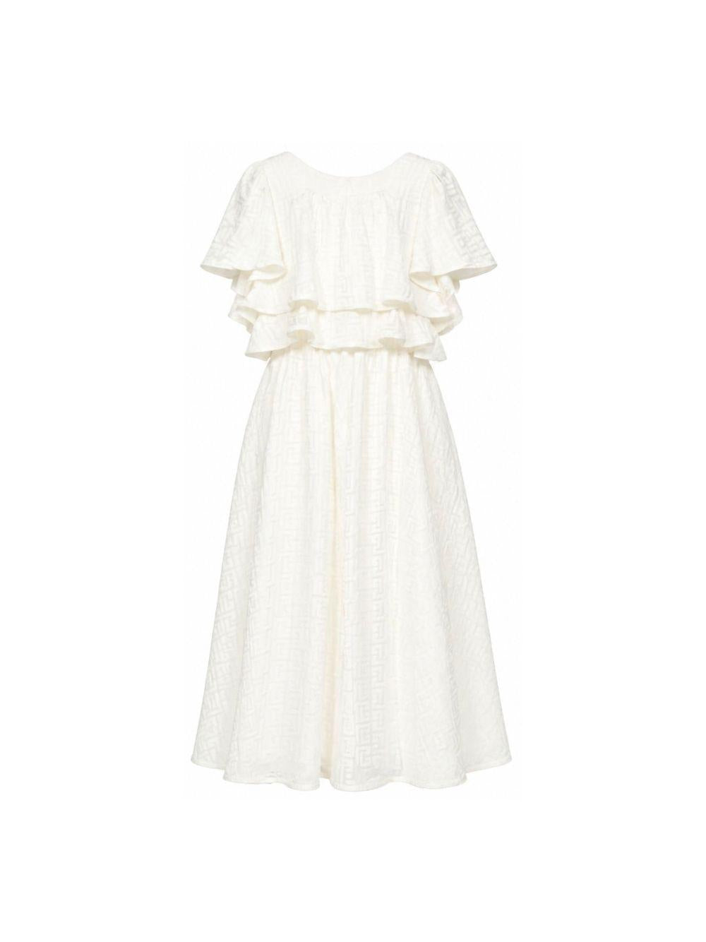 Abito per bambina Balmain Kids bianco con ruches BY1D11 S0192 102 BALMAIN KIDS 
