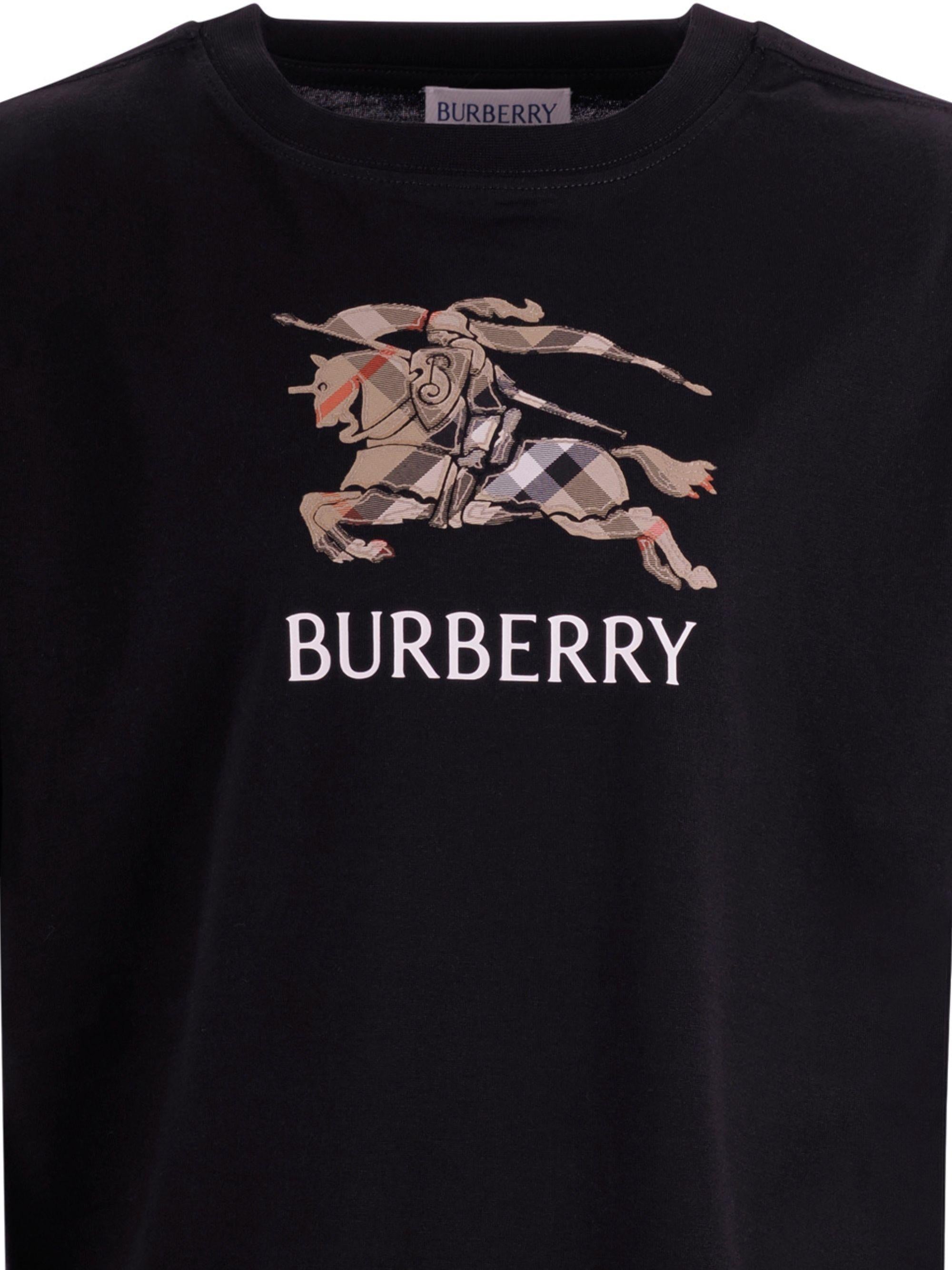 T-shirt per bambino Burberry Kids nera con stampa grafica sul davanti 8117292 A1189 BURBERRY KIDS 