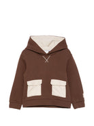 Felpa per bambino Eleventy Kids marrone con tasche applicate EZ4H00 Z3999 320BG ELEVENTY KIDS 