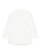 Camicia per bambina Douuod Kids bianca con logo DX5P10 P0522 101 DOUUOD 