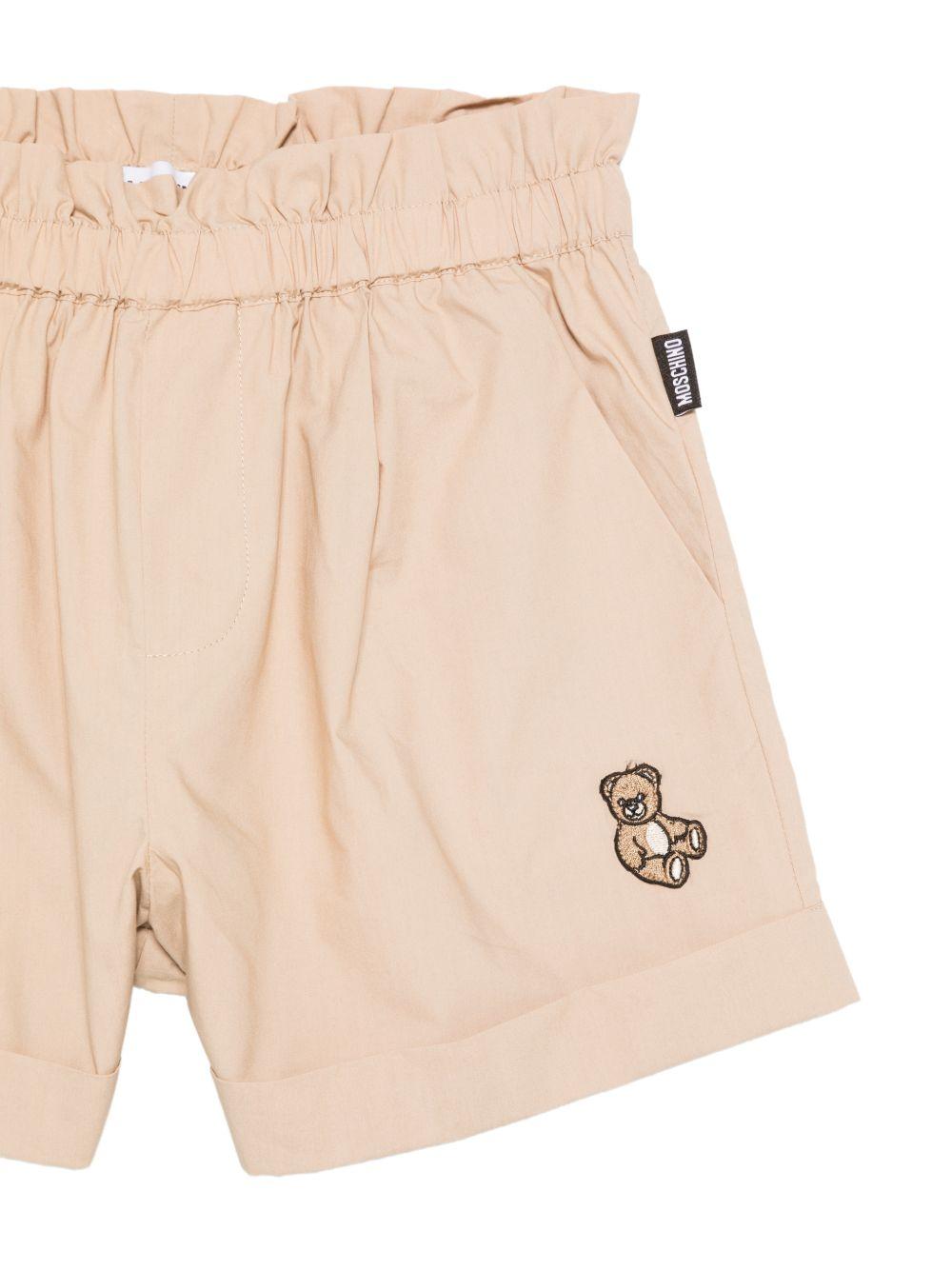 Shorts per bambino Moschino Kids beige con vita elasticizzata HDQ01YLLA10 20829 MOSCHINO KIDS 