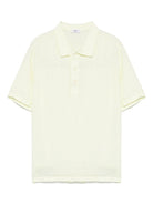 Polo leggera per bambino Il Gufo giallo lime in lino P25PC060L6006 515 IL GUFO 