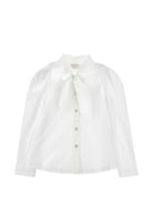 Camicia per bambina Monnalisa Kids bianca con colletto con fiocco 18HOCA 8201 0099 MONNALISA KIDS 