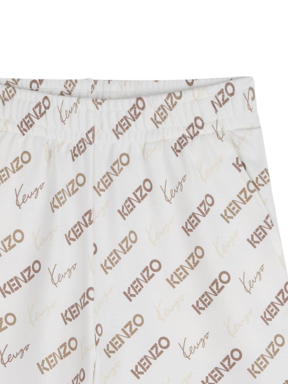 Shorts per bambino Kenzo Kids bianco con logo all-over K61683 117 KENZO KIDS 
